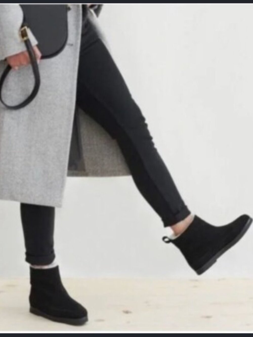 Jenni Kayne Shearling Lined Moc Boots Suede Black Sherpa Women's 37 US 7